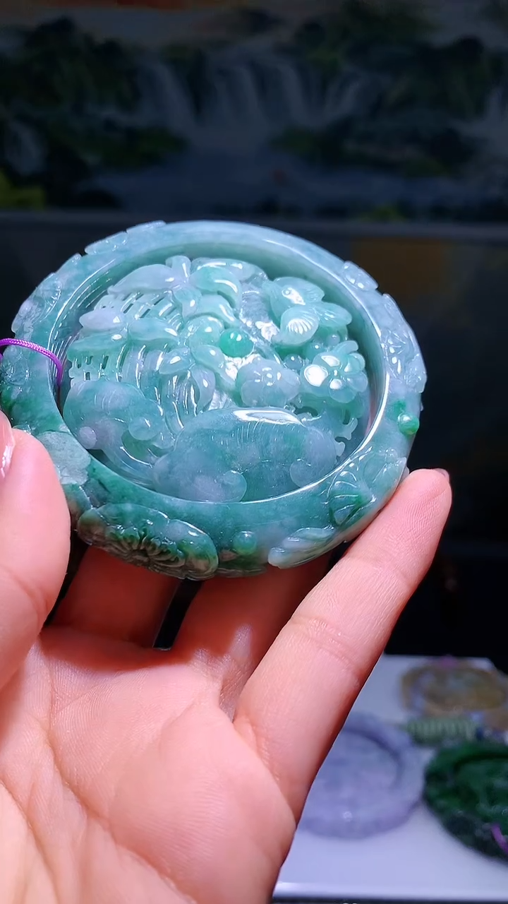 【闪购商品】定制翡翠未镶嵌1007hm-毛货挂件53