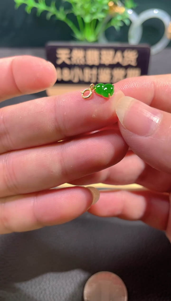 翡翠18K金镶嵌颈饰翡翠