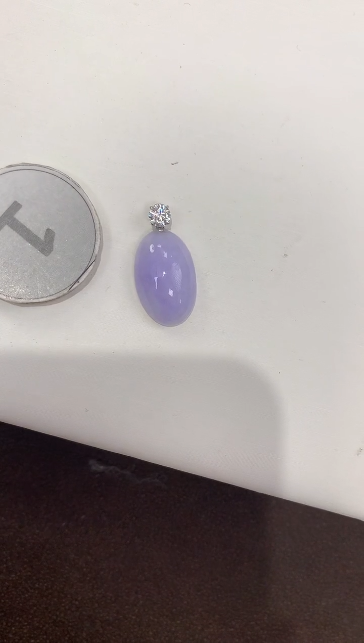 颈饰18K金镶嵌翡翠天然缅甸a货翡翠