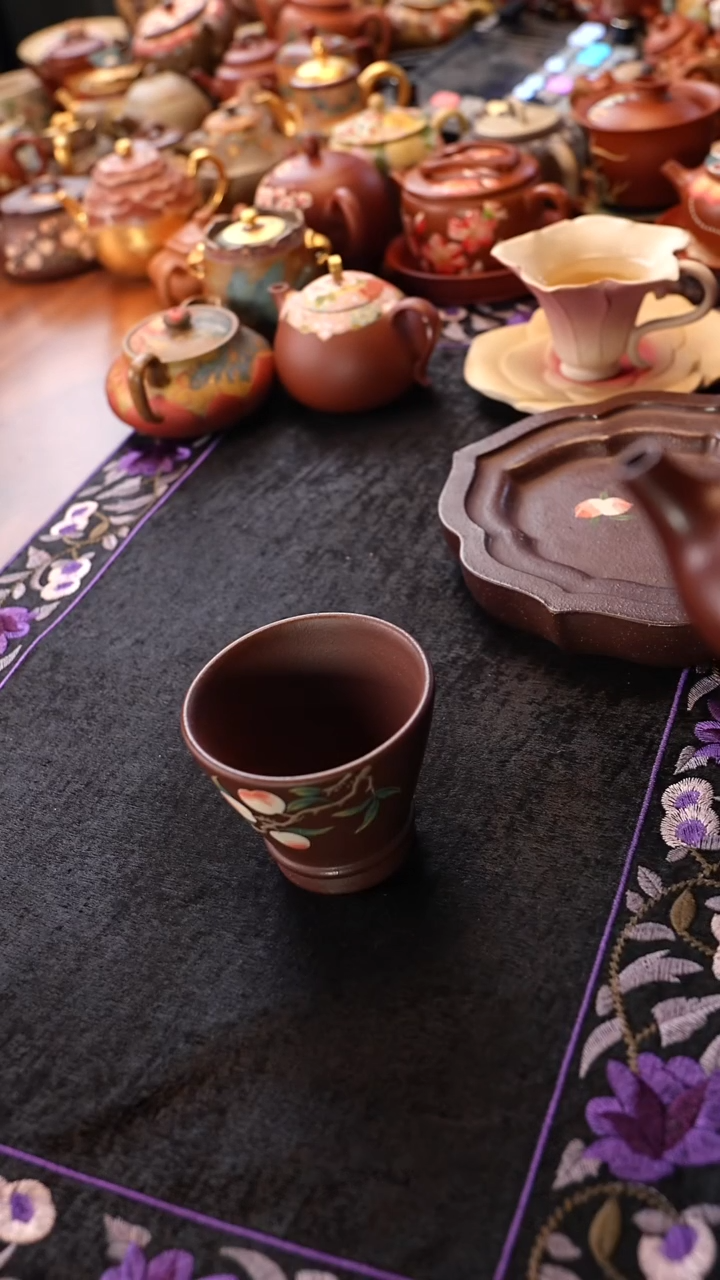 茶壶紫砂桃子漏斗杯