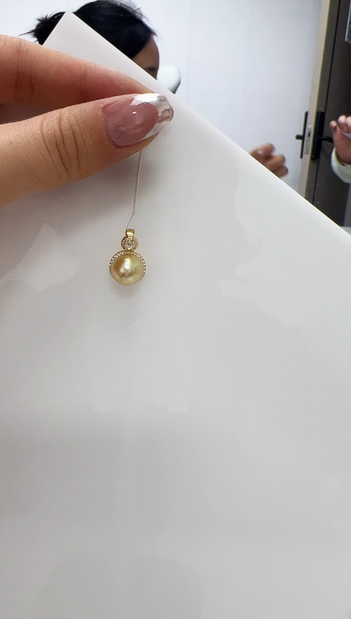 【闪购商品】海水珍珠DA银S925镶嵌v3269 金珠吊坠 