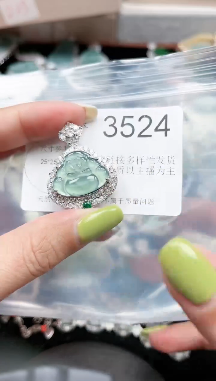 【闪购商品】翡翠颈饰未镶嵌3524赠皮绳
