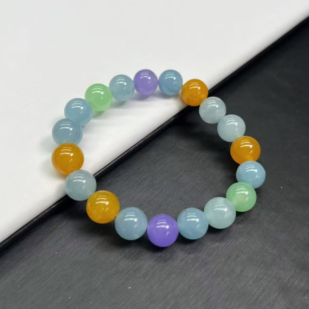 【精品】三彩单圈10mm手串百搭 A269