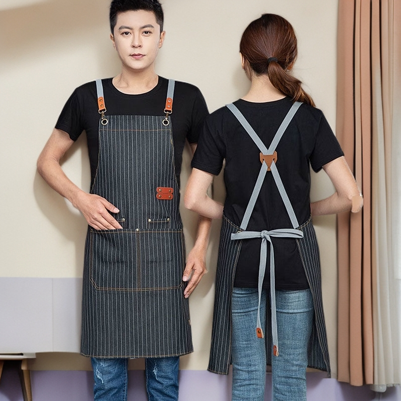 长短围裙定制餐饮服务员工作服超市烤肉烧烤店酒店防水挂脖围裙