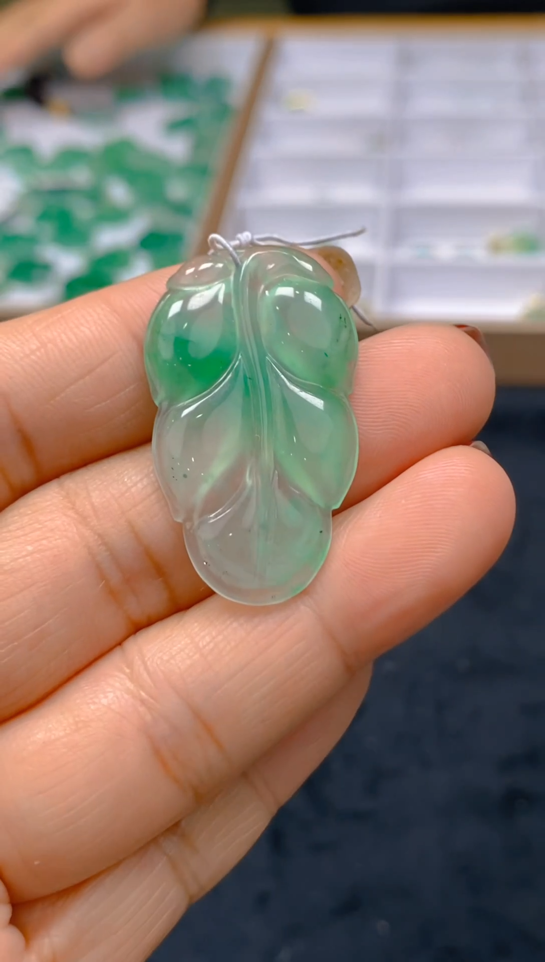 【闪购商品】石英质玉颈饰未镶嵌天然冰美人非洲翠014