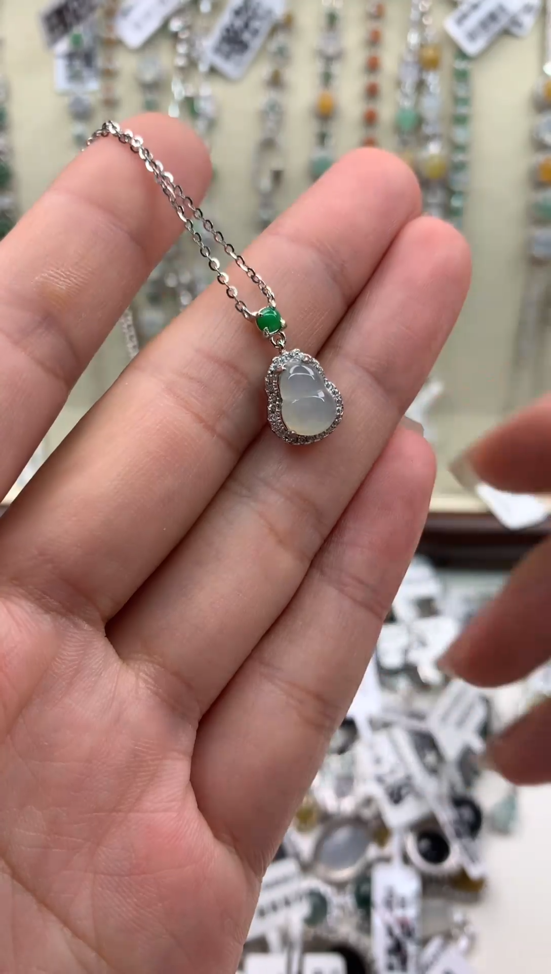 翡翠银S925镶嵌颈饰26