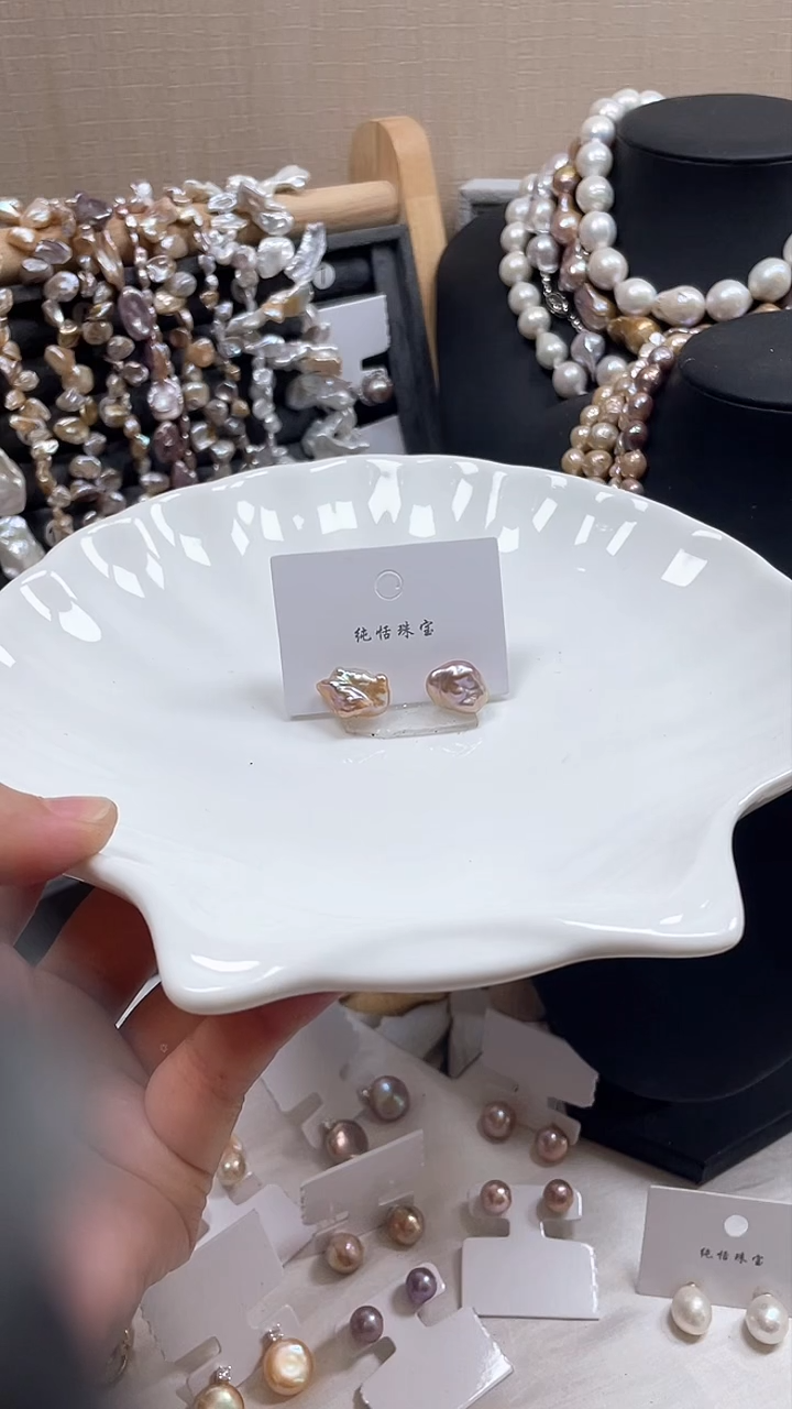未镶嵌耳饰淡水珍珠【纯恬饰品】