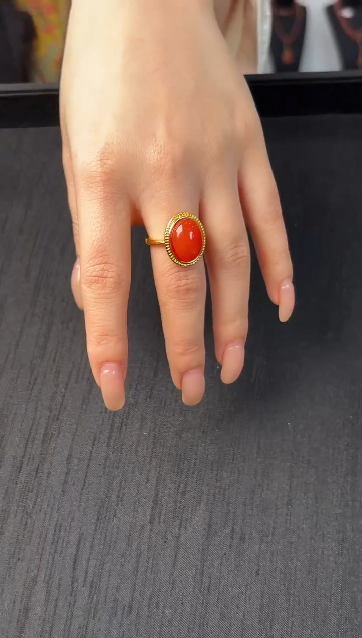 未镶嵌南红玛瑙戒指101021随机一件