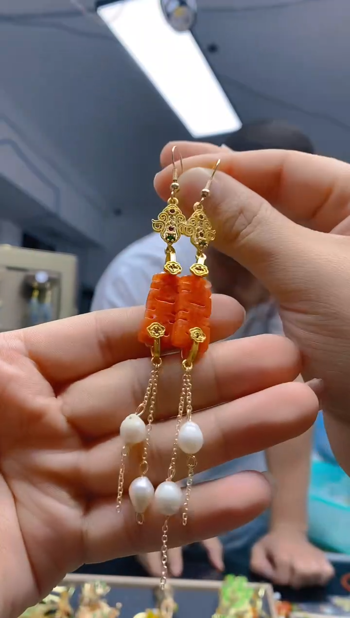 【闪购商品】翡翠耳饰合金227翡翠耳钩