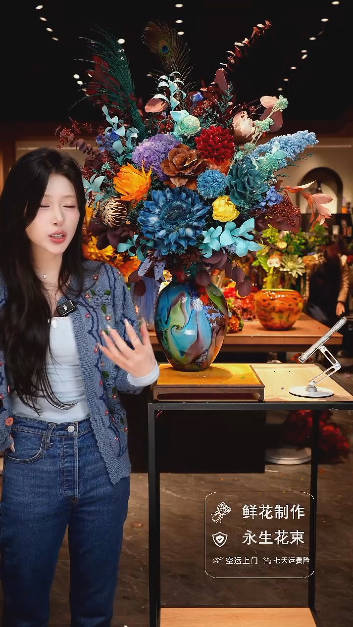 手工艺品琉璃手工花器花束空运包邮送货上门-以图片为准