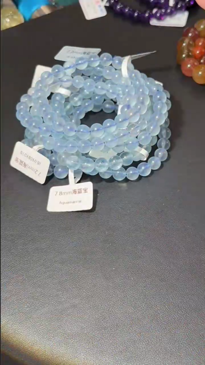 【闪购商品】海蓝宝石手链未镶嵌冰川蓝海蓝宝7mm+ 多样性发其一