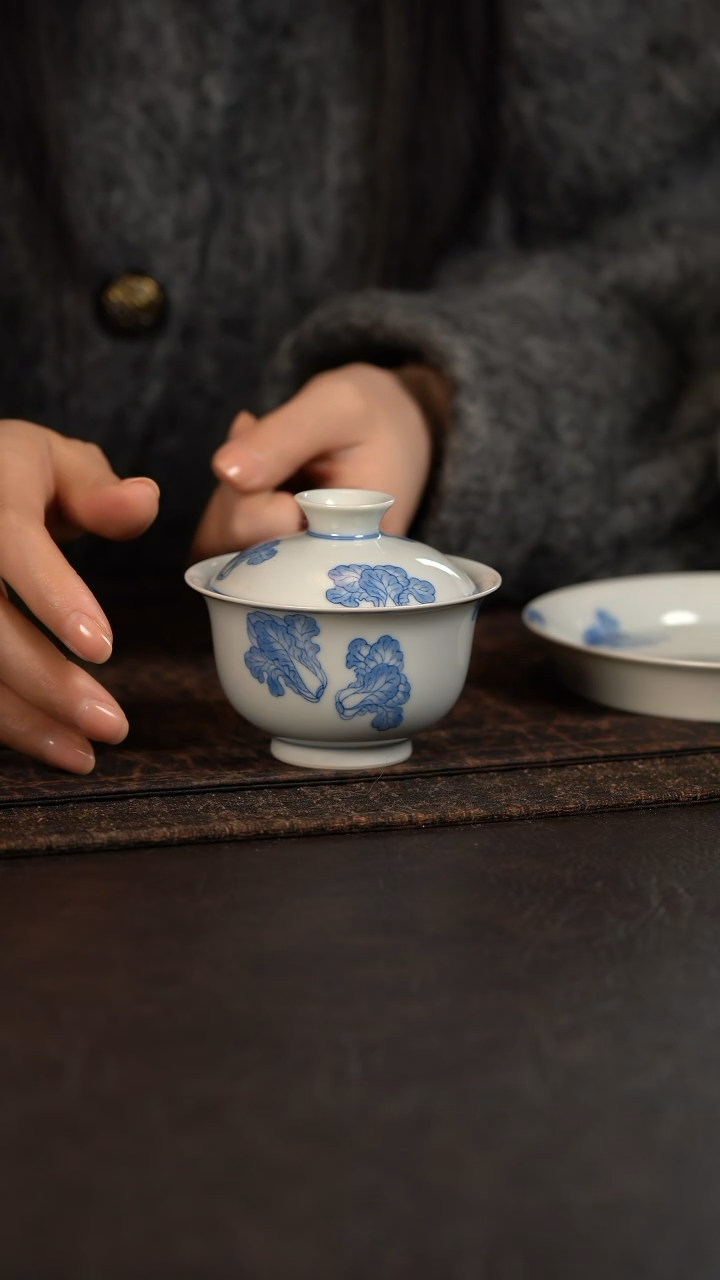 【闪购商品】杯聚澜堂白菜元宝盖碗