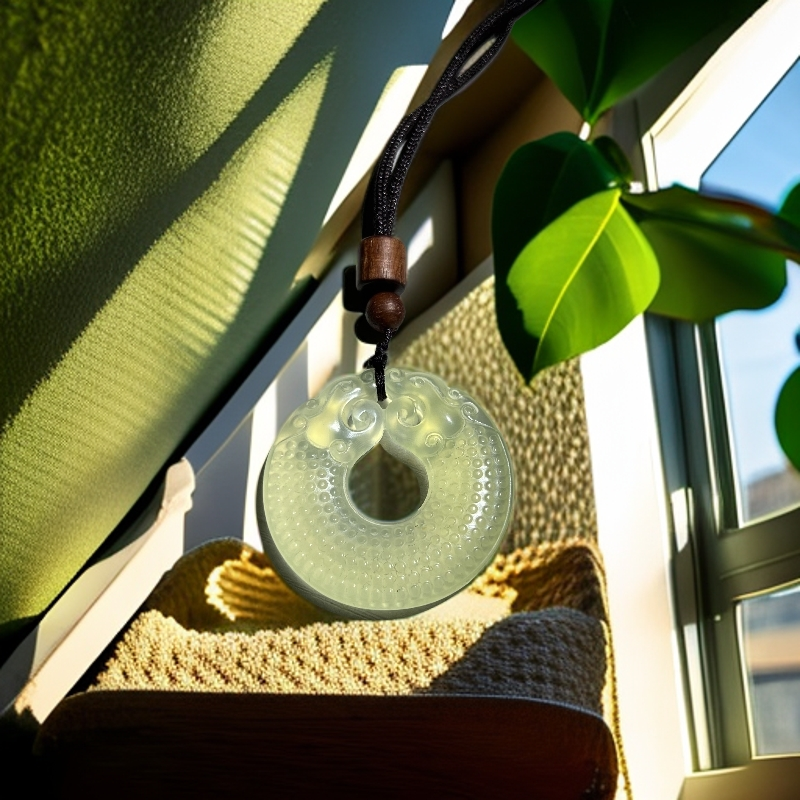 蛇纹石玉发一个吊坠