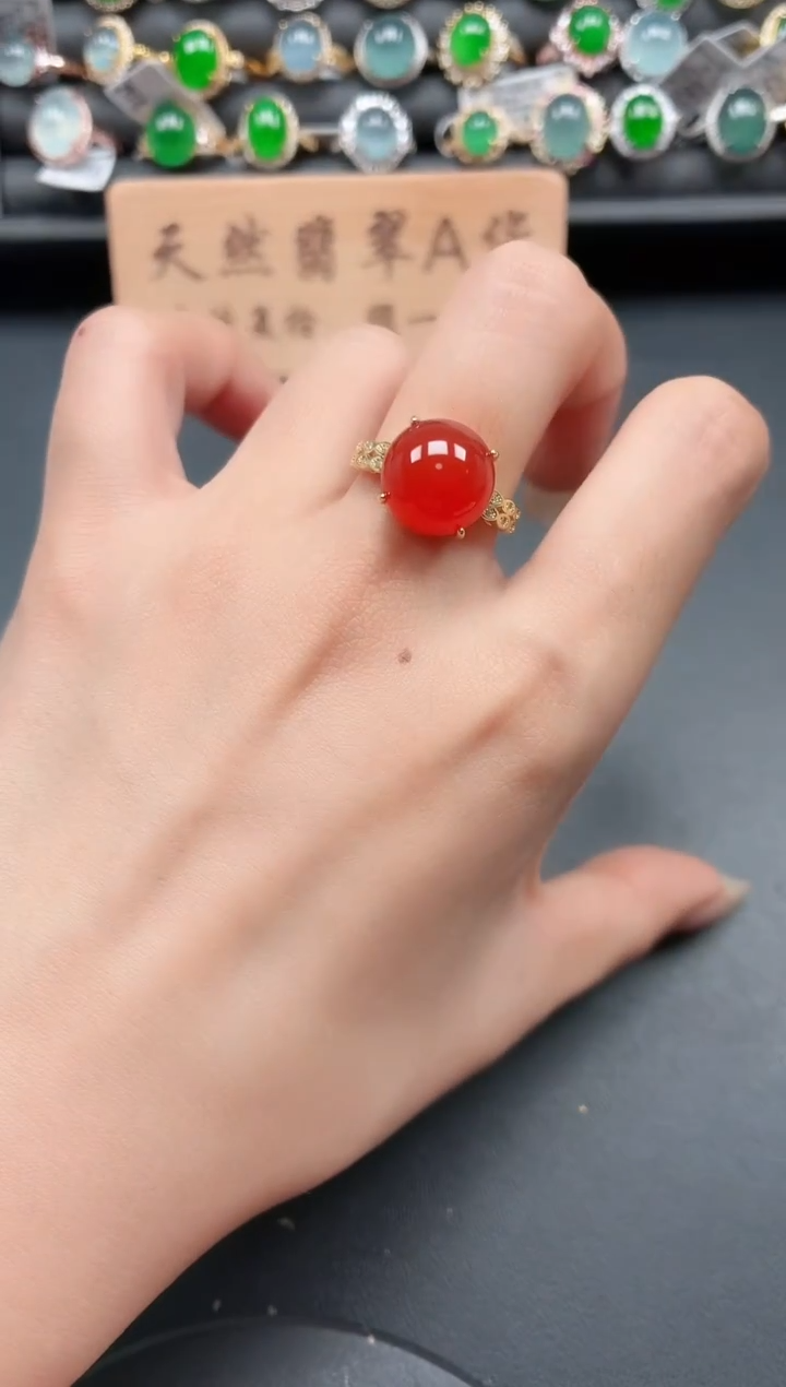 银S925镶嵌戒指玛瑙/玉髓1111