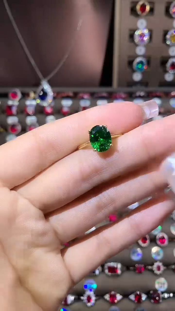 银S925镶嵌戒指碧玺810