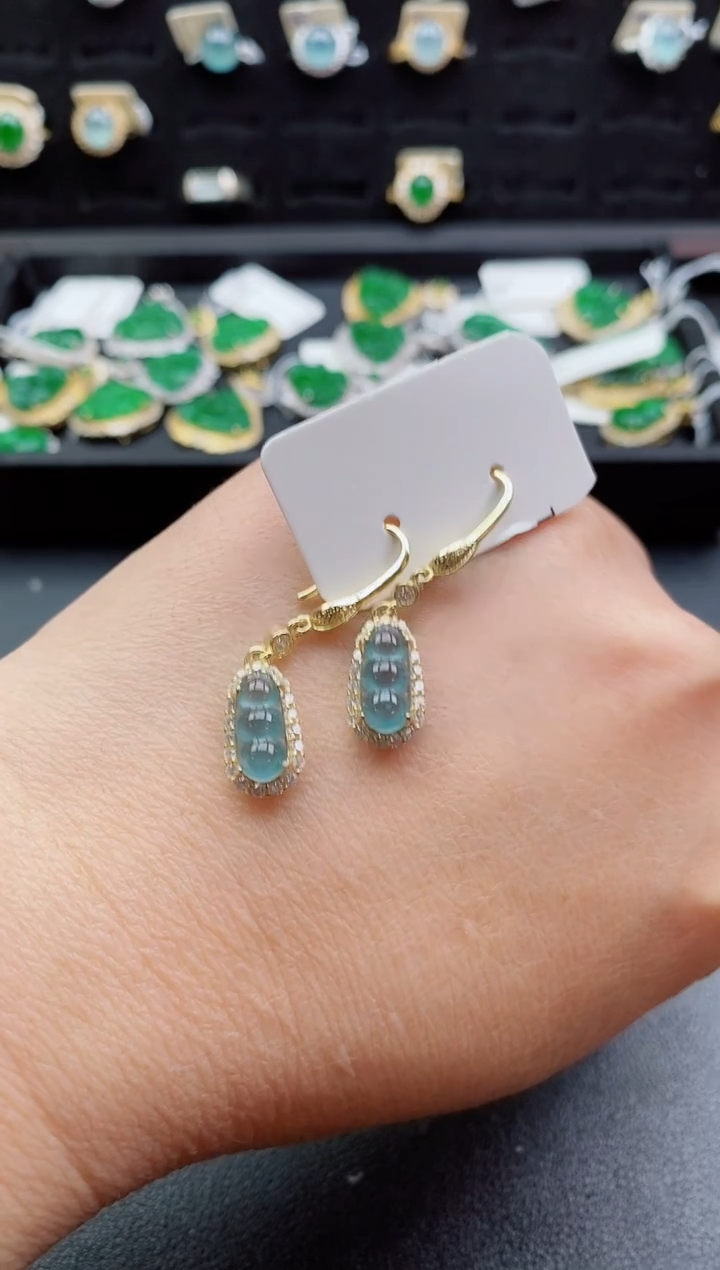 银S925镶嵌戒指翡翠1