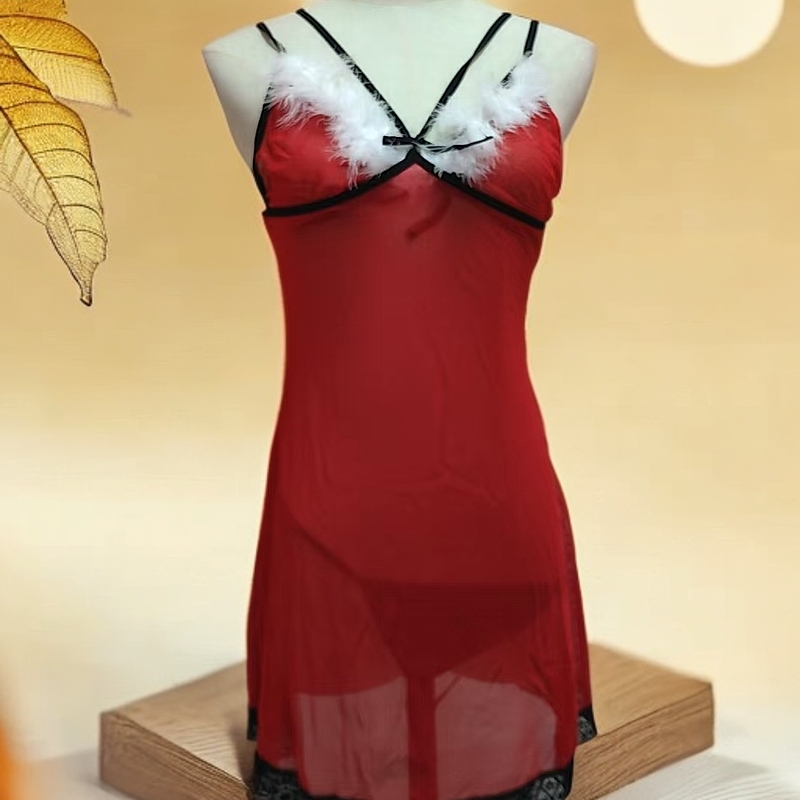 睡衣蕾丝美背性感女士夏季连体诱惑露背显瘦时尚聚拢红色纯欲