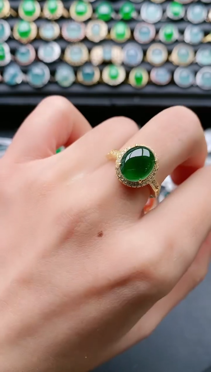 【闪购商品】翡翠戒指银S925镶嵌11111