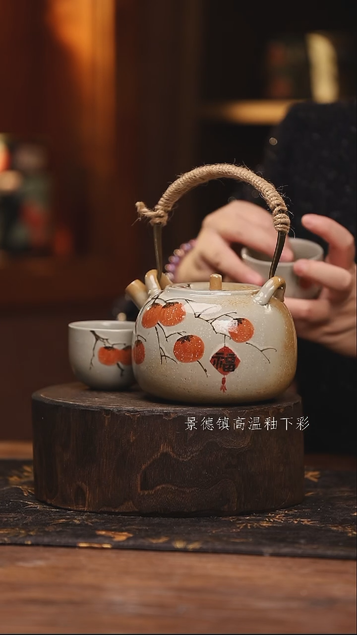 陶瓷景德镇高温釉下手绘陶瓷@L830@