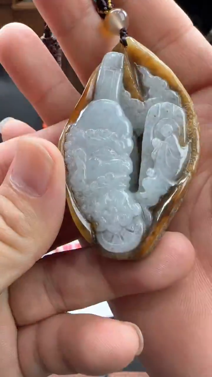 吊坠(不含链)未镶嵌翡翠天然缅甸A货翡翠（达摩）