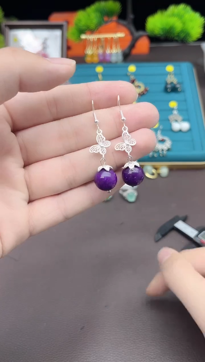 【闪购商品】玛瑙/玉髓耳钉银S925镶嵌414000