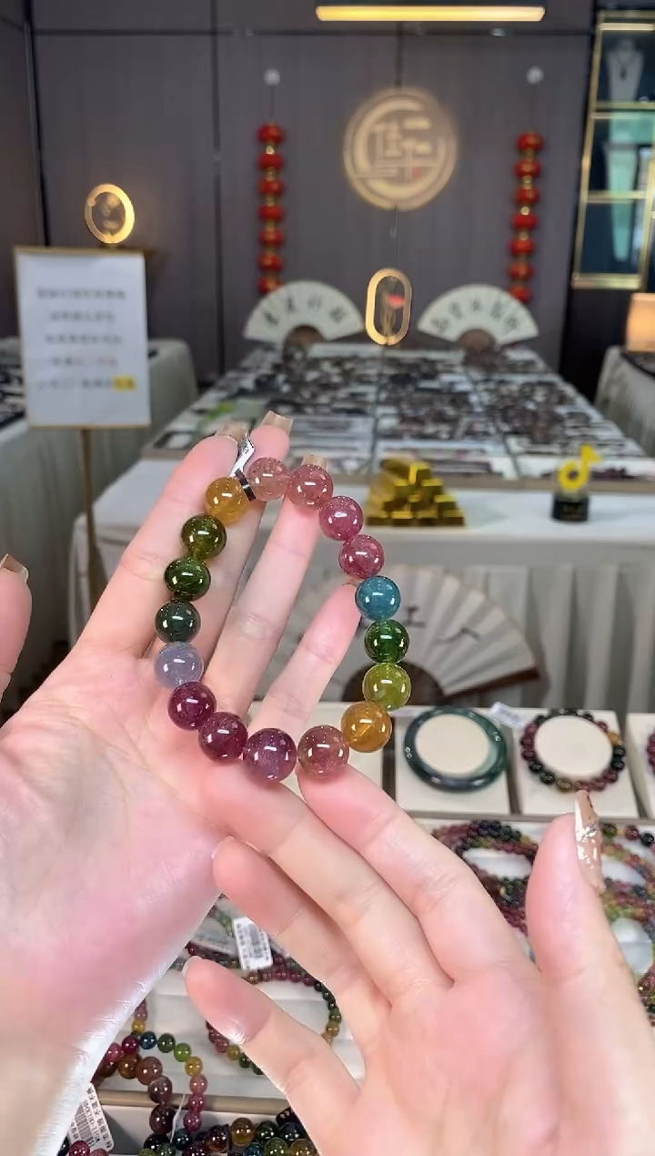 未镶嵌老矿碧玺单圈手串12mm+碧玺dan多样性发货一条