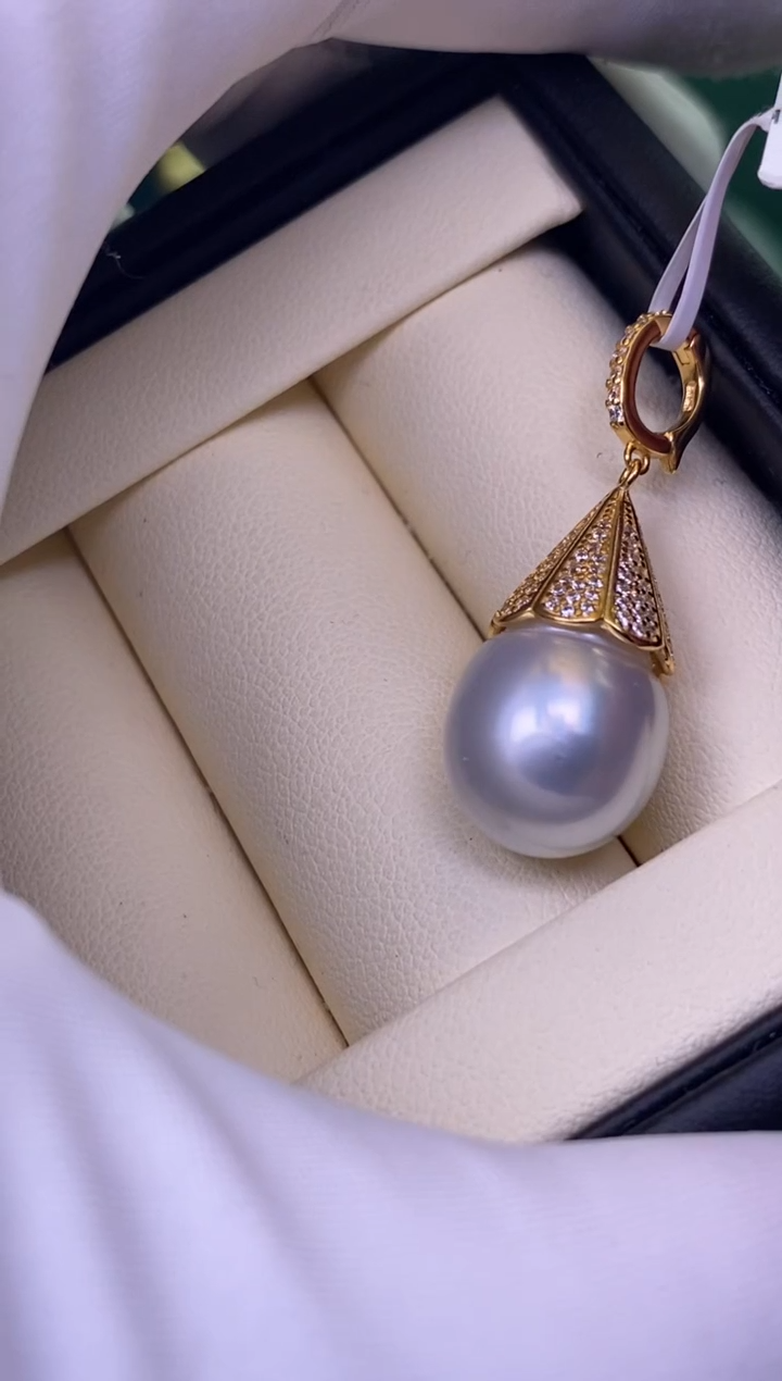 海水珍珠银S925镶嵌颈饰1