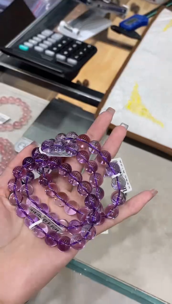 【闪购商品】水晶手串未镶嵌x4665 紫水晶 11mm+多样性发一