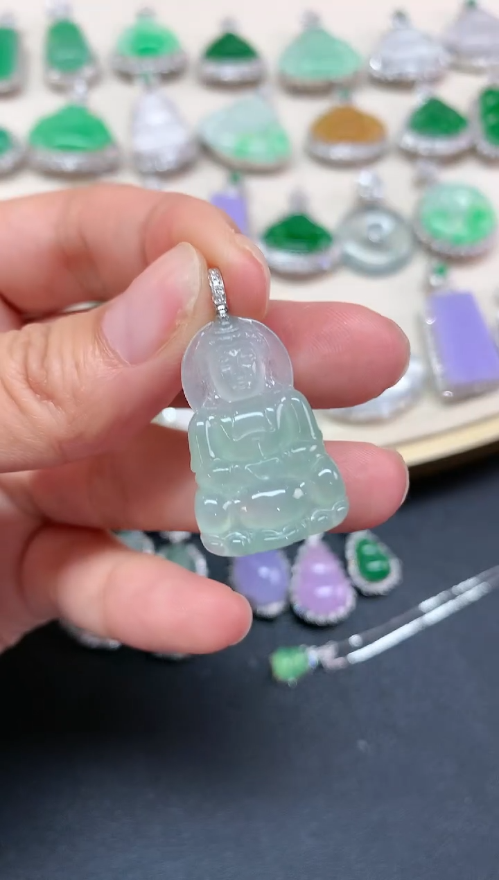 【闪购商品】翡翠吊坠(不含链)18K金镶嵌W45|1980