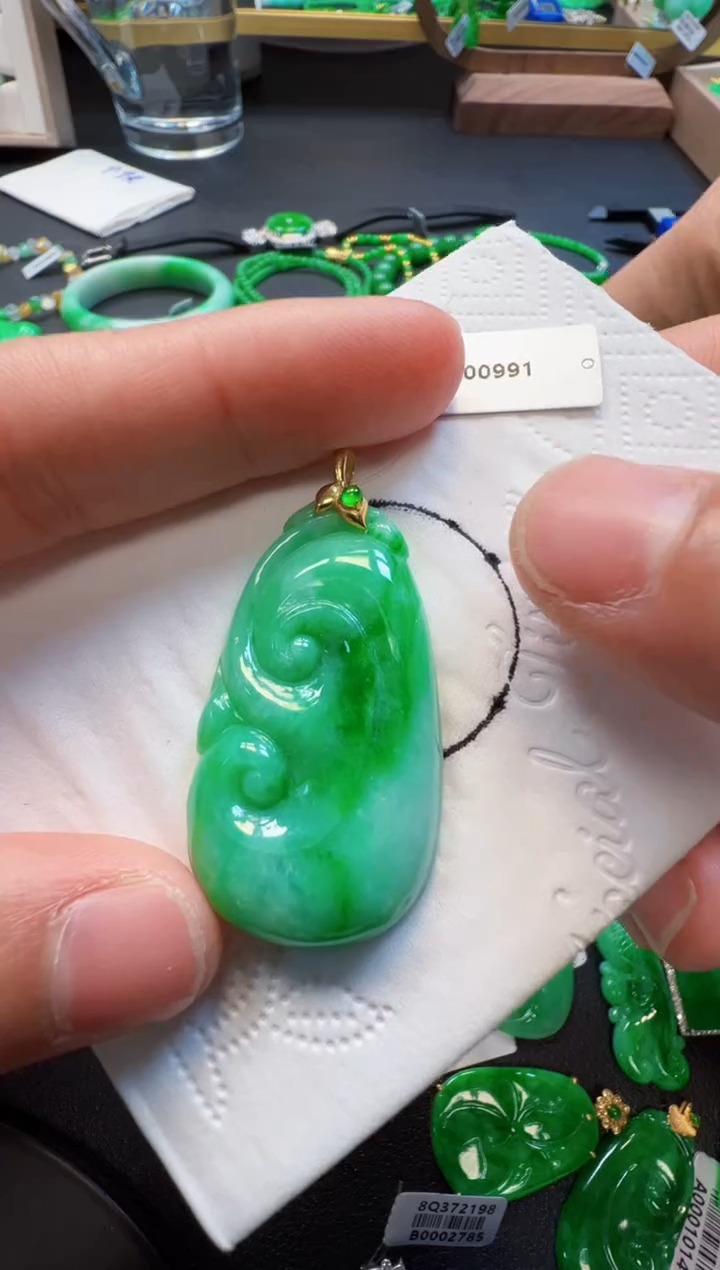 【闪购商品】定制翡翠18K金镶嵌1980元