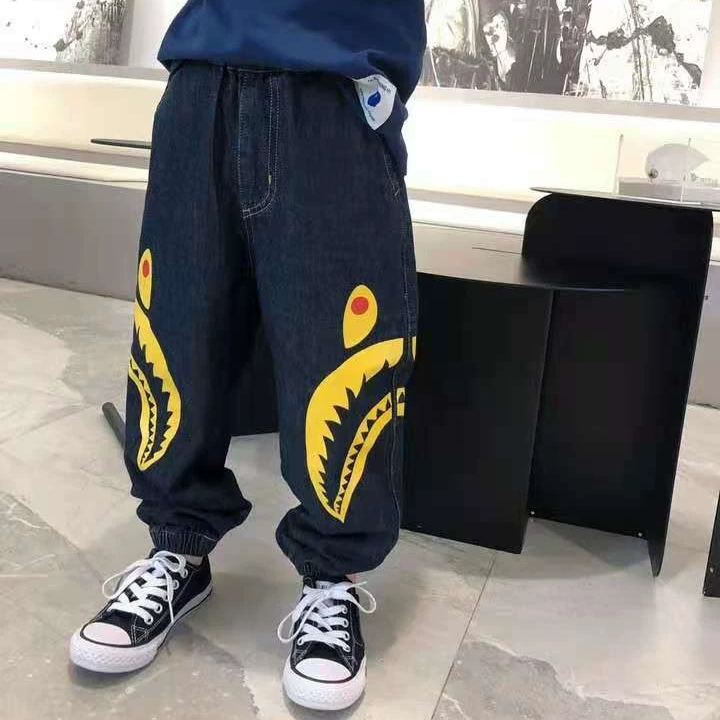 2063【侧边鲨鱼】帅气儿童牛仔裤