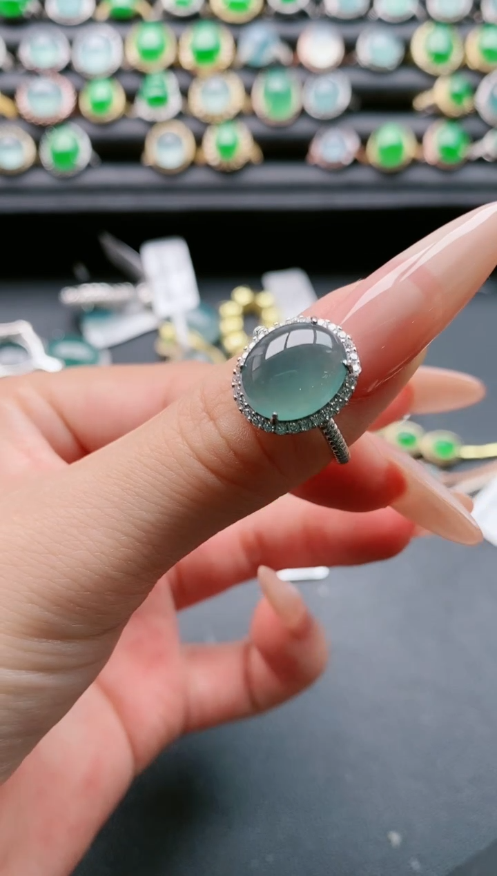 【闪购商品】翡翠戒指银S925镶嵌111111