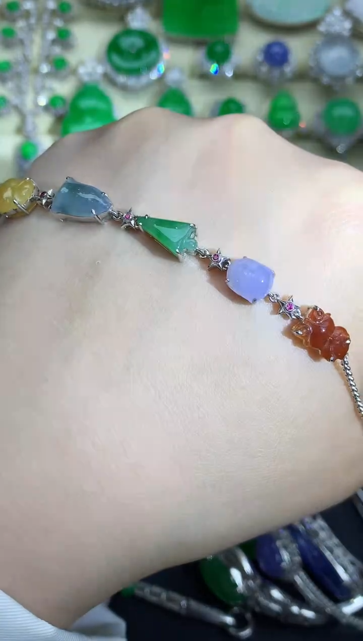 【闪购商品】翡翠手串18K金镶嵌382-中国好珍宝