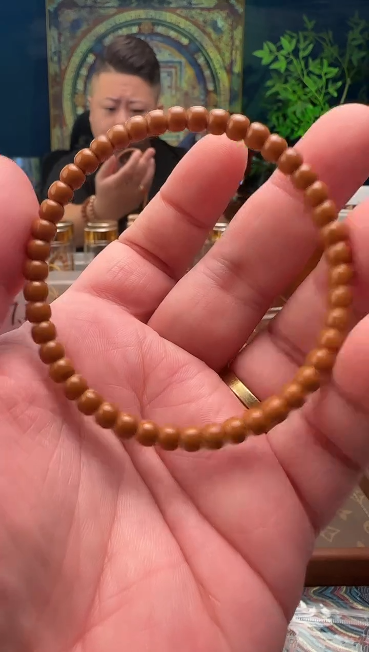手串橄榄核老挝核尖单圈手串5.2mm