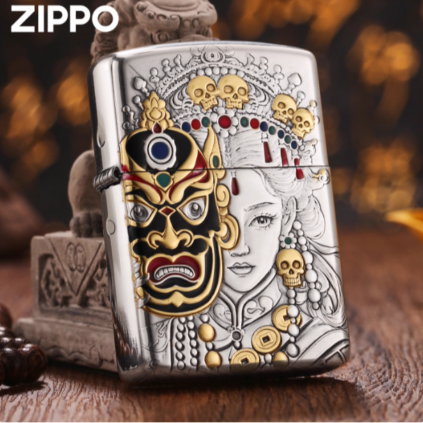 zippo正品打火机 扎基拉姆盔甲镀金镀银DYX1H1【小宇专属】