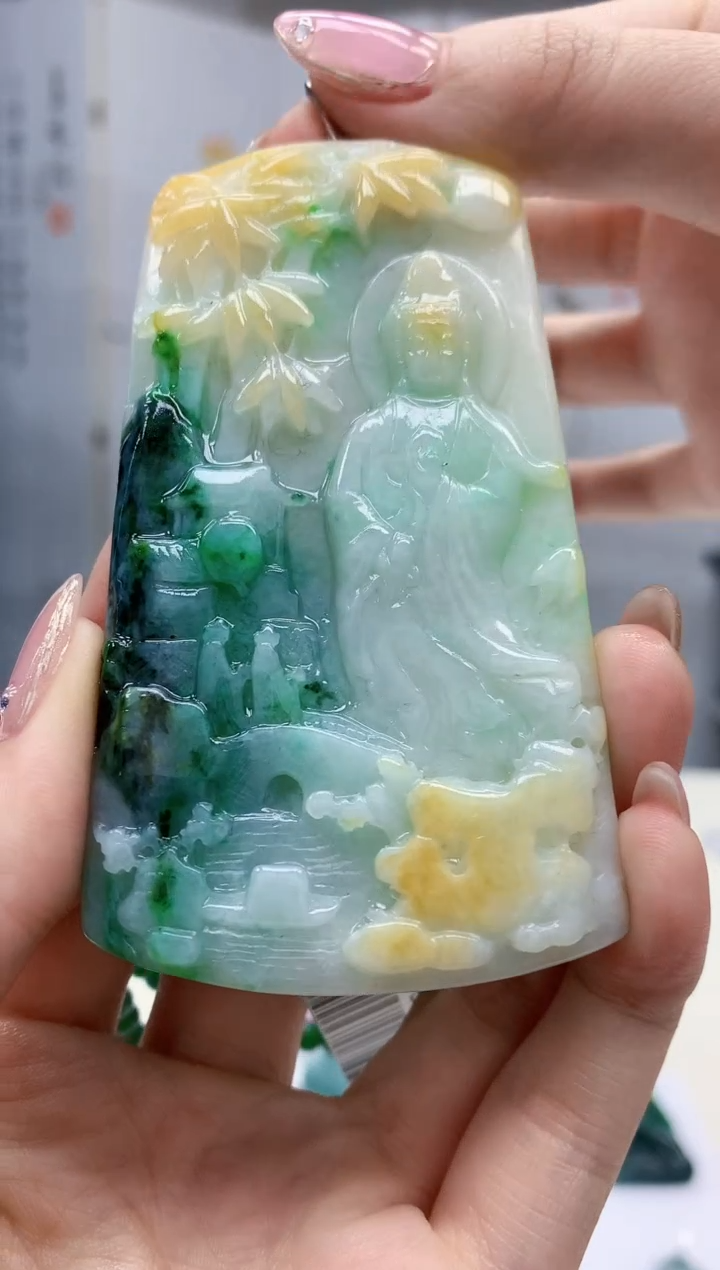 【闪购商品】定制翡翠未镶嵌5145jw-毛货挂件赠珠链72