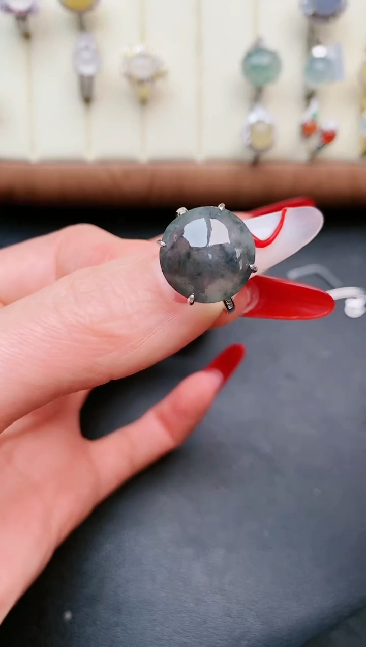 【闪购商品】翡翠戒指银S925镶嵌....