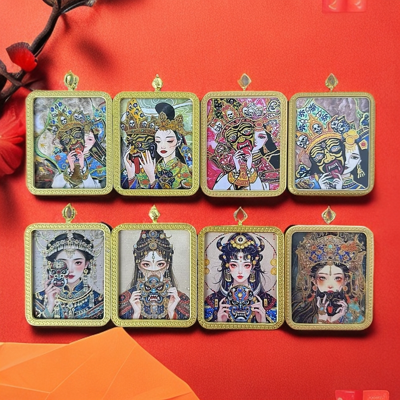 前世今生扎基拉姆尼泊尔藏传手工唐卡黑财神唐卡不动明王吊坠