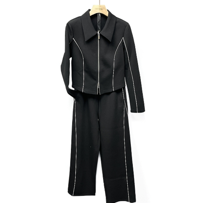 【水映】春款休闲套装翻领外套阔腿裤 TZ8092 241