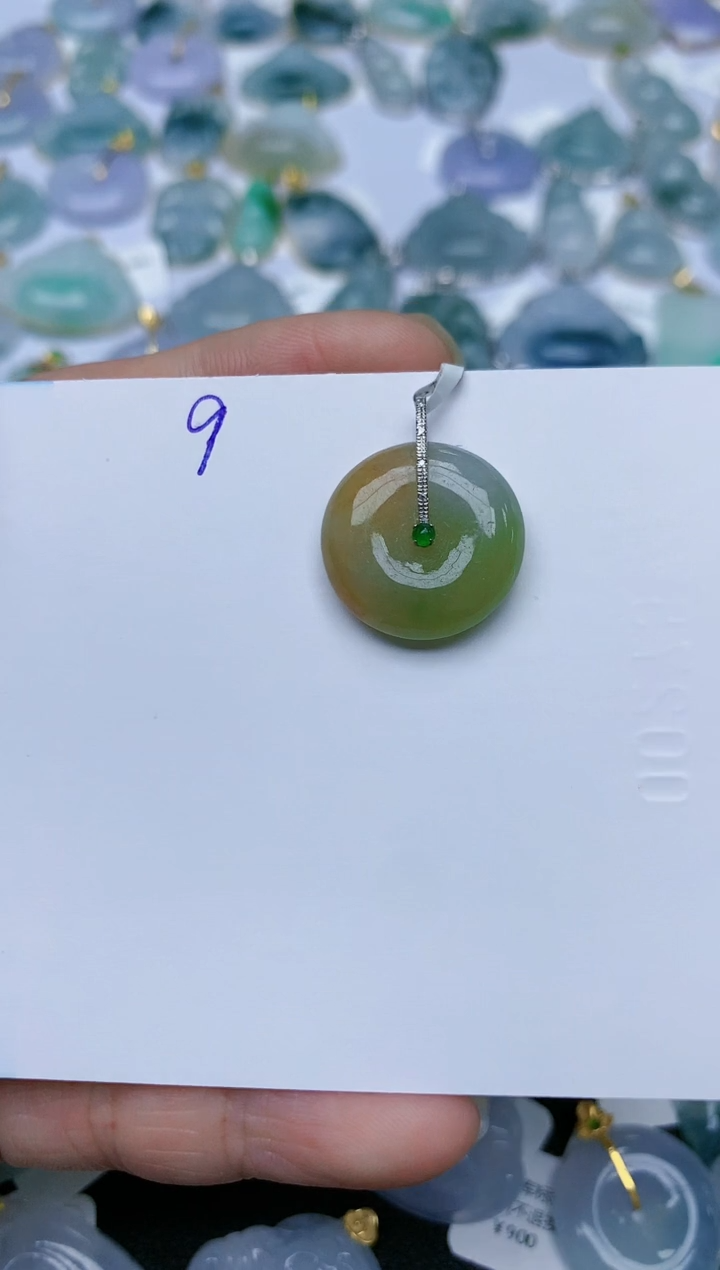 【闪购商品】翡翠颈饰18K金镶嵌天然翡翠A货    9