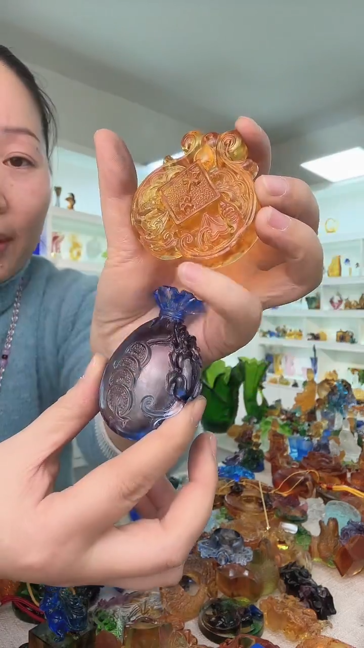 手工艺品琉璃平安++钱袋