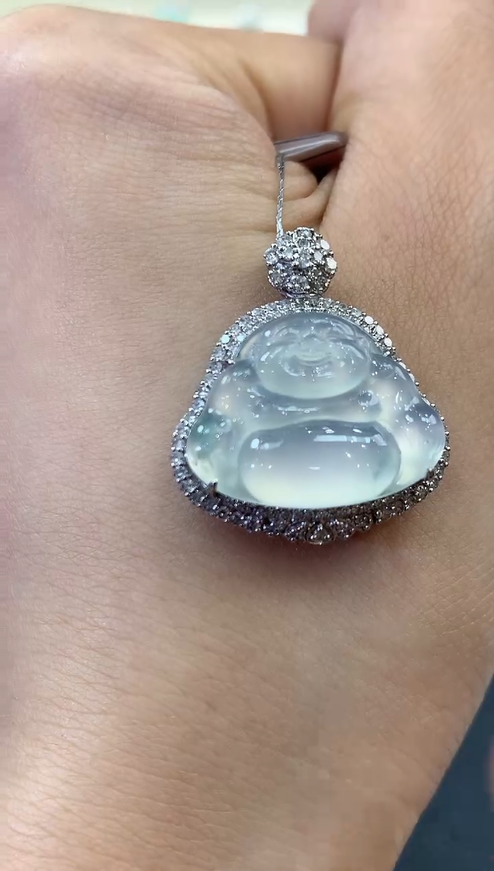 【闪购商品】翡翠吊坠(不含链)18K金镶嵌q71