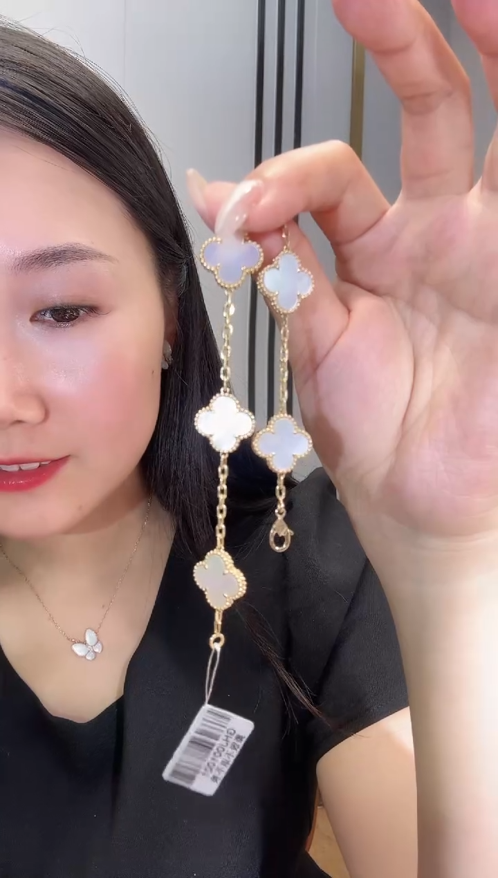 手链贝壳（贝母）18K金镶嵌白色k黄，五花手链GHJ24版