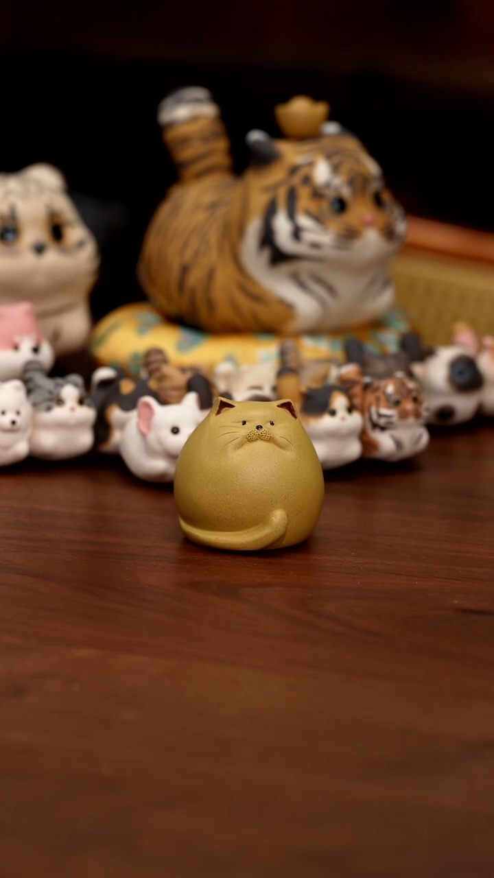 紫砂摆件猫猫猫猫