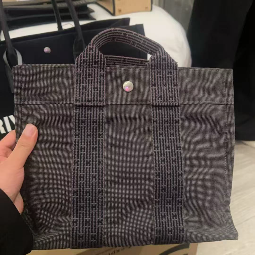 95新 Hermes/爱马仕 帆布托特饭盒包