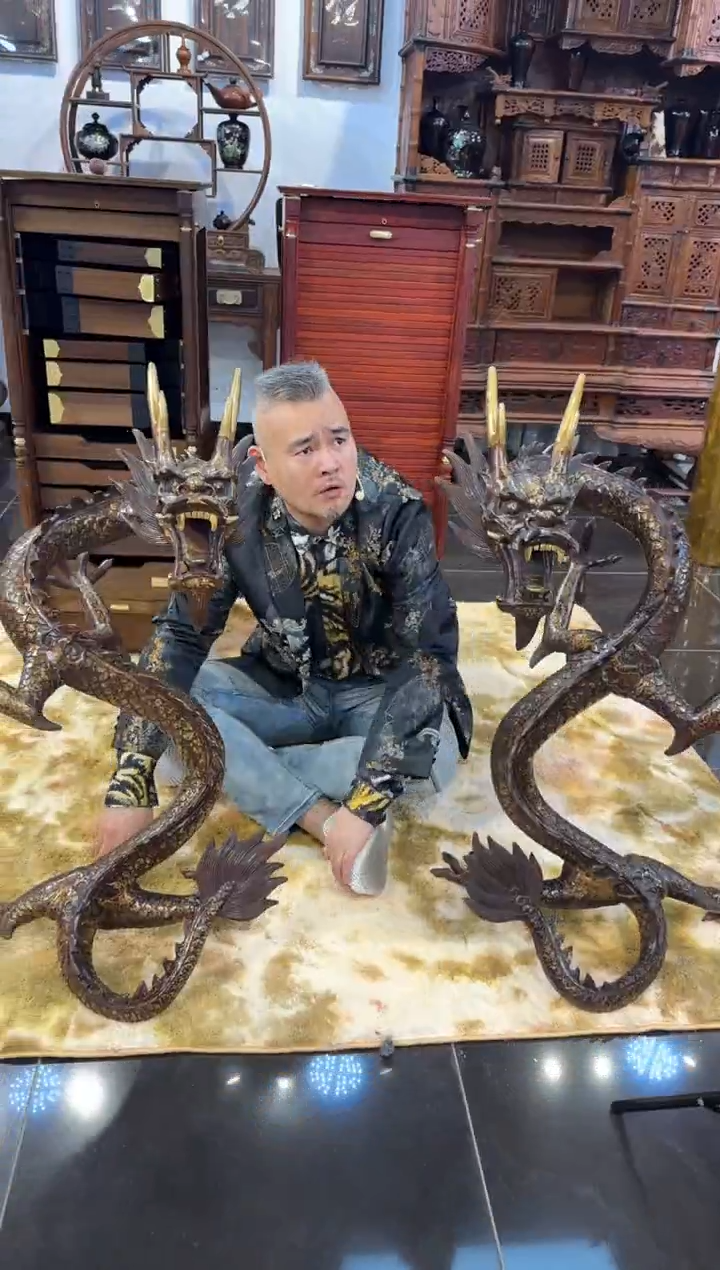 【闪购商品】铜的龙落地摆件一对