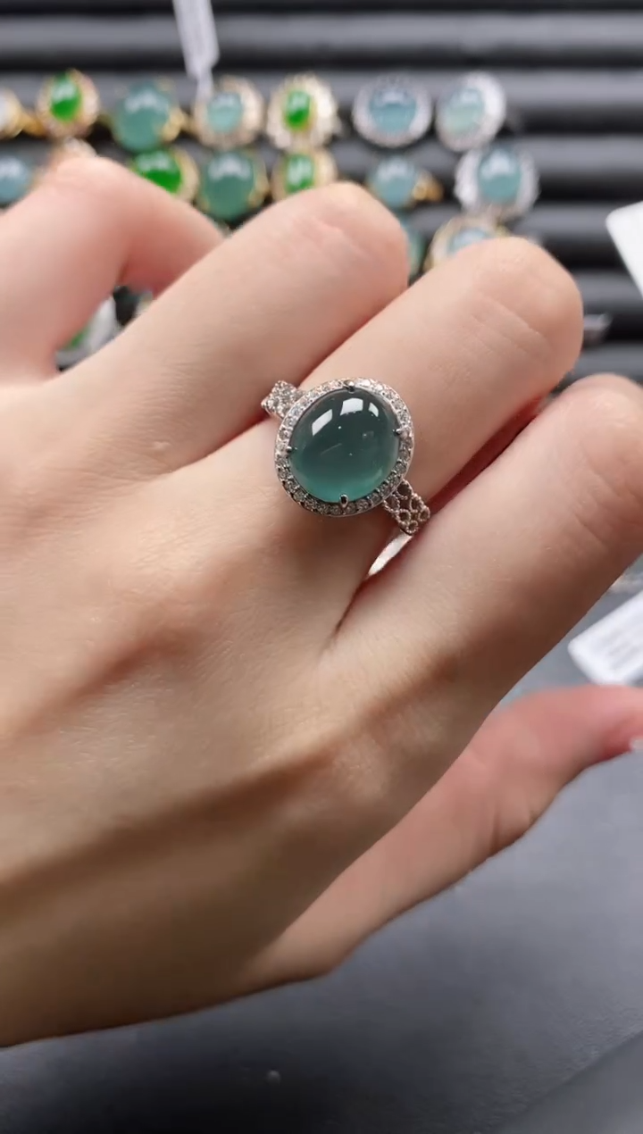 【闪购商品】翡翠戒指银S925镶嵌51151