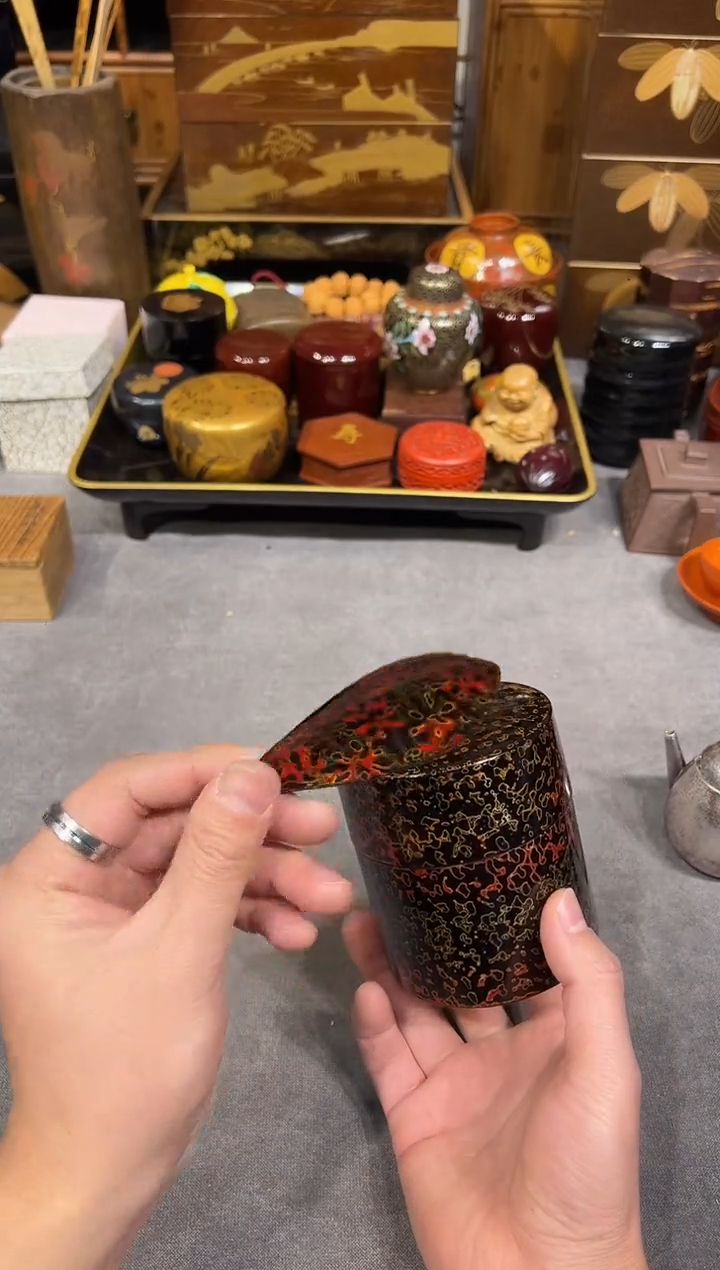 菠萝漆 茶叶罐 大漆漆器大漆漆器