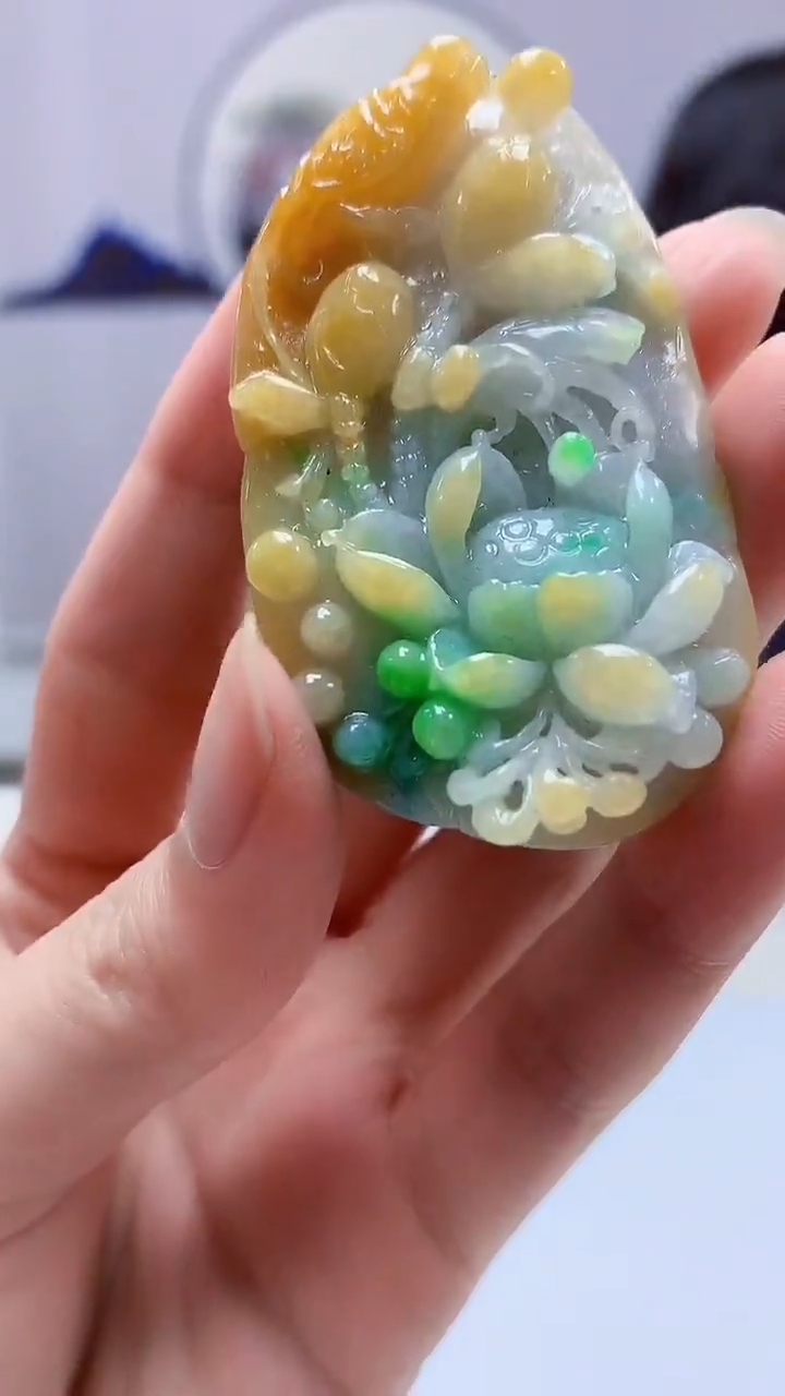 【闪购商品】定制翡翠未镶嵌4829zm-毛货挂件一品清廉130