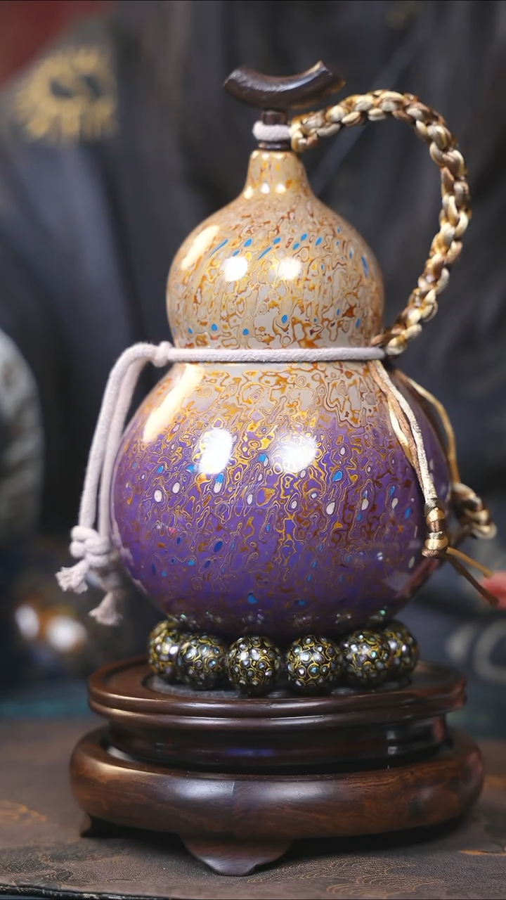 【闪购商品】YF233漆艺酒葫芦不包手串及旋转底座